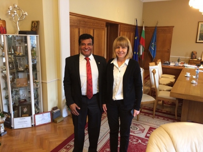 The Mayor of Sofia Municipality, Mrs. Fandakova, met the President of Binational Chamber of Commerce Bulgaria-Israel and  President of Foundation &bdquo;I Love BG&ldquo;, Mr. Katrieli